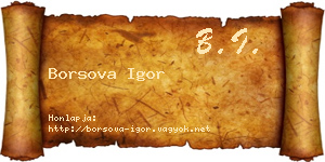 Borsova Igor névjegykártya